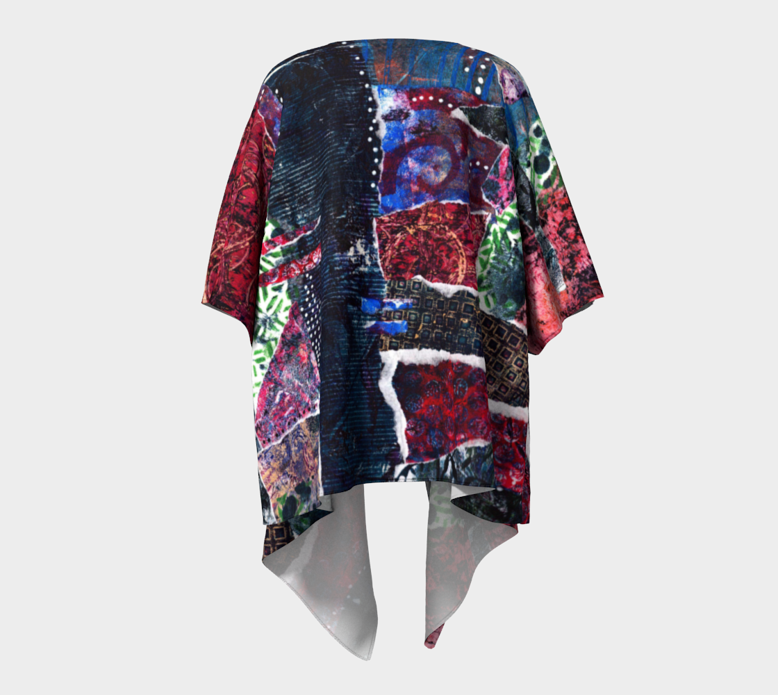 Midnight Margaritas 1 Draped Kimono