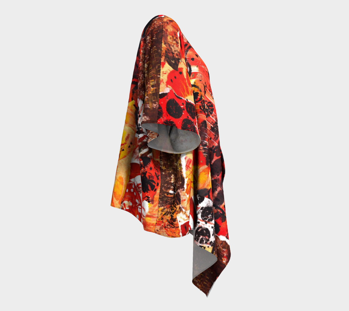 Love Orange 4 Draped Kimono