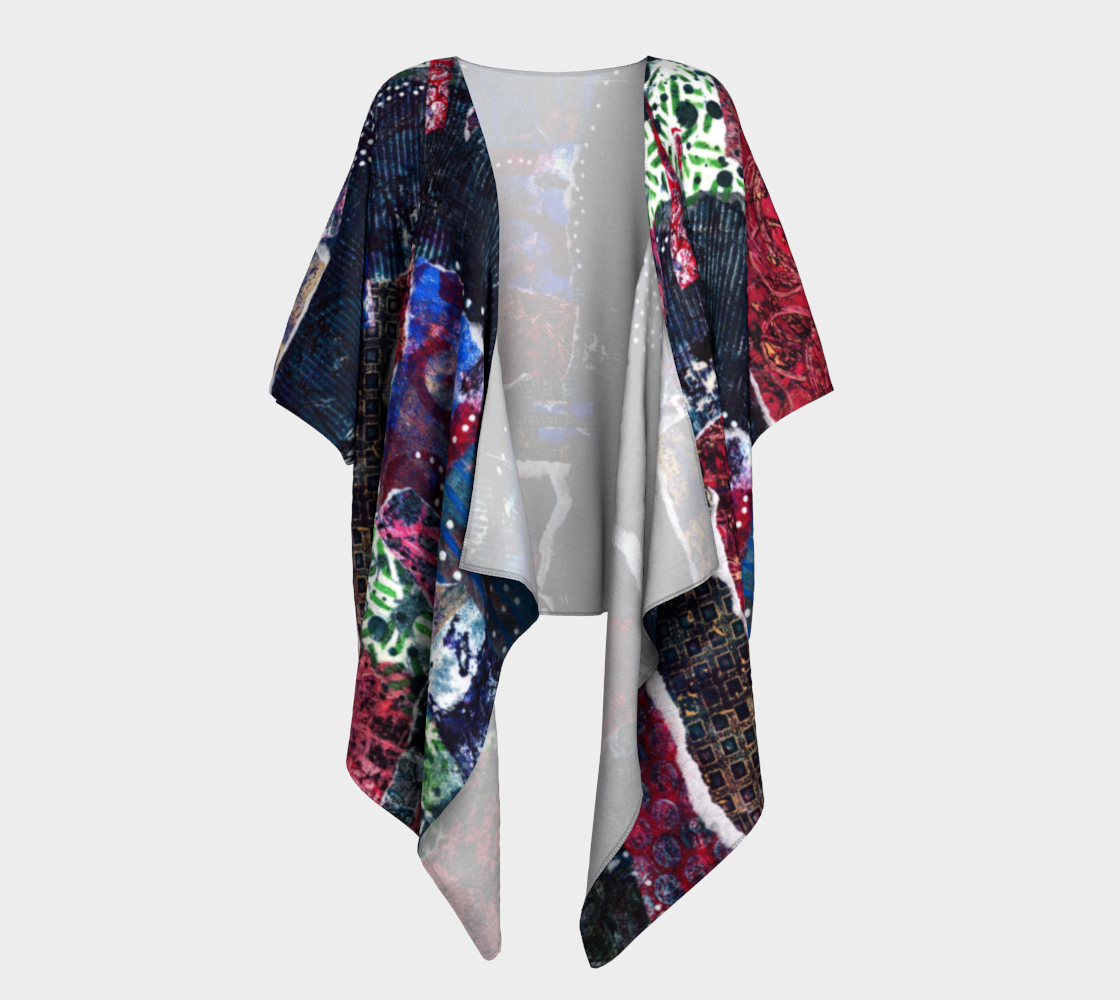 Midnight Margaritas 1 Draped Kimono