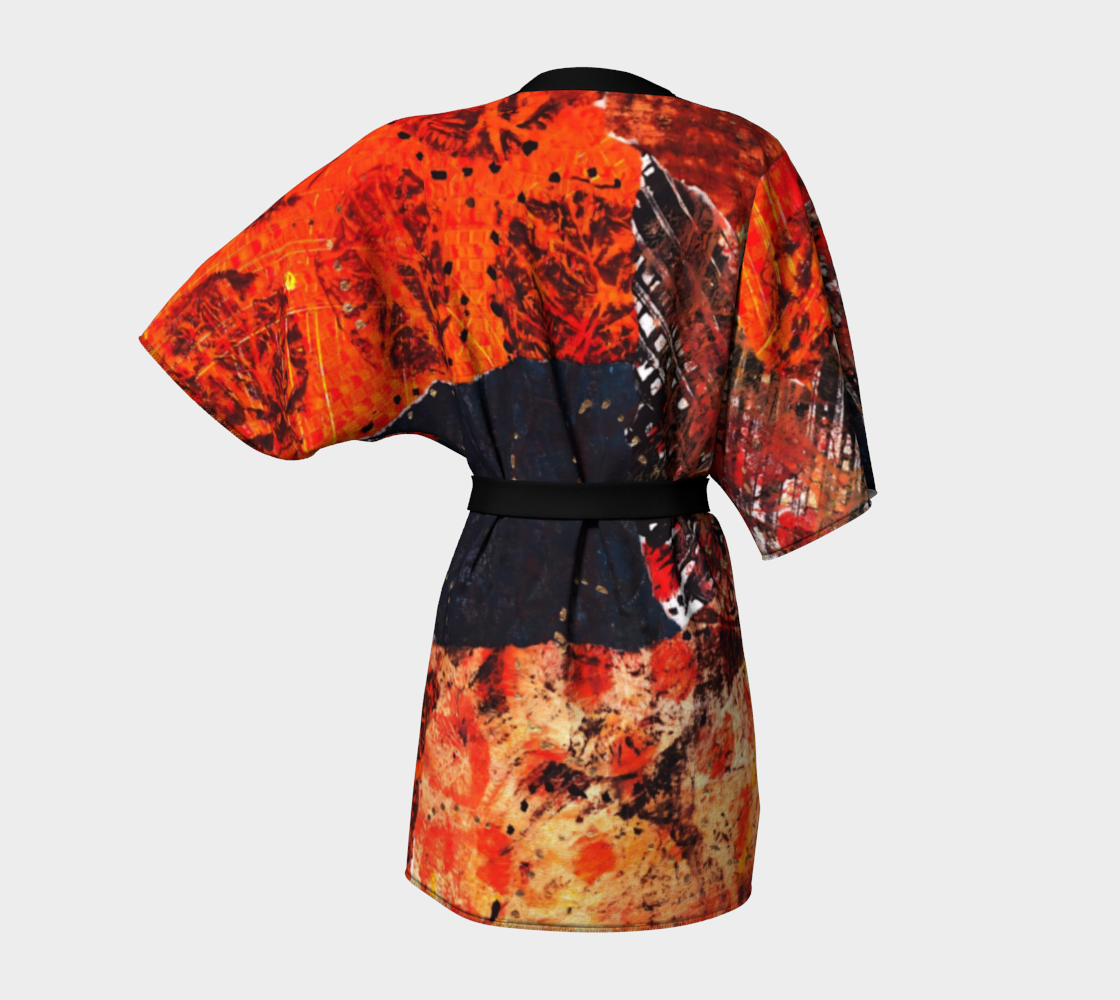 Love Orange 1 Belted Kimono