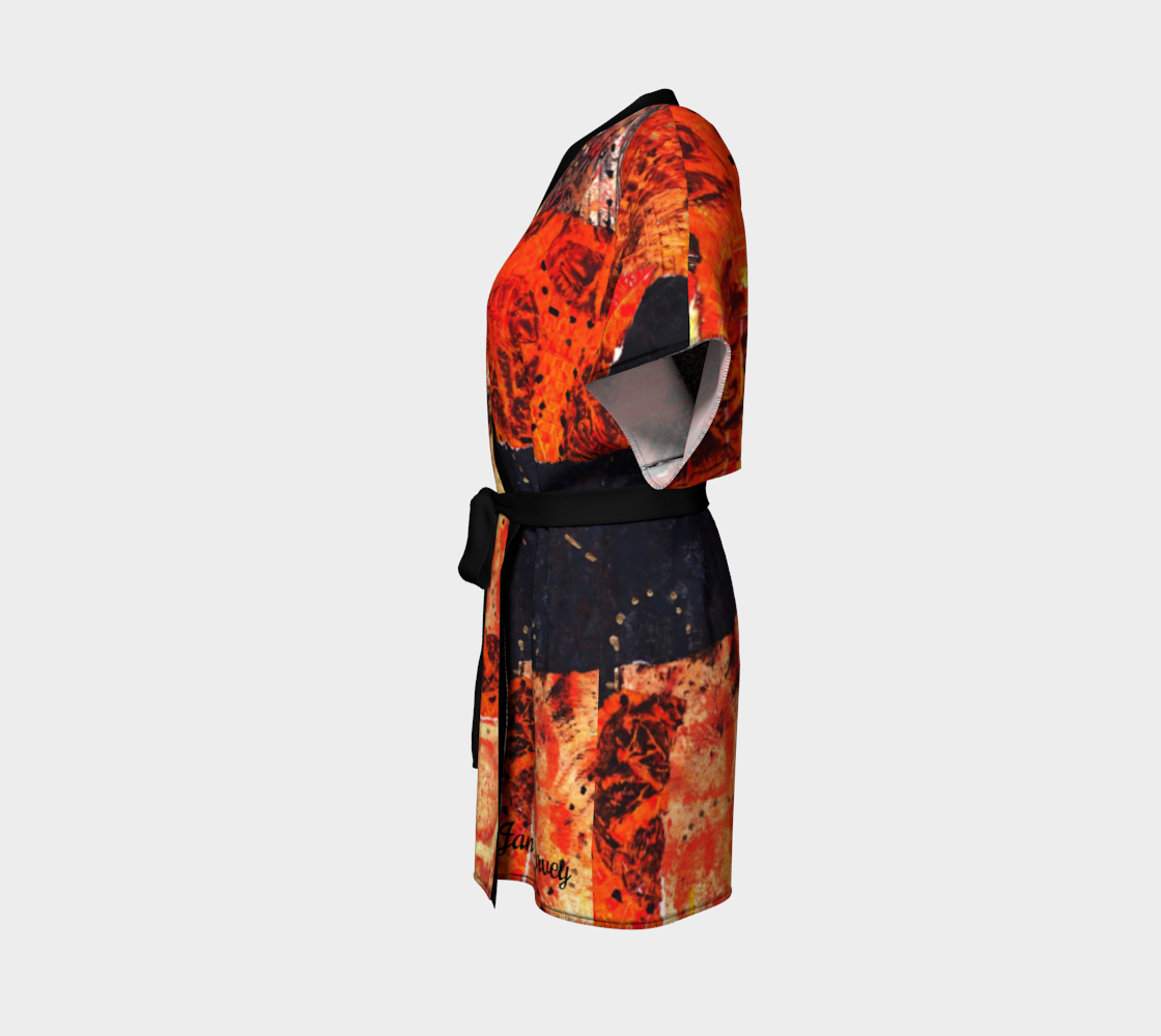 Love Orange 1 Belted Kimono