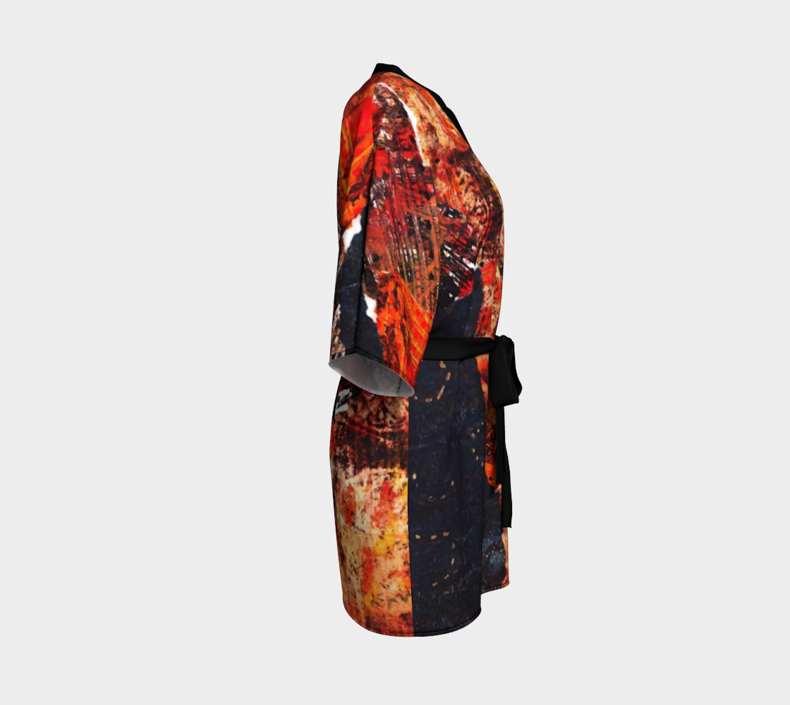 Love Orange 1 Belted Kimono