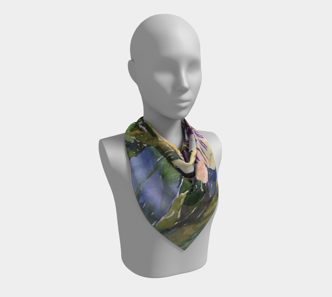 Passion Flower Square Scarf