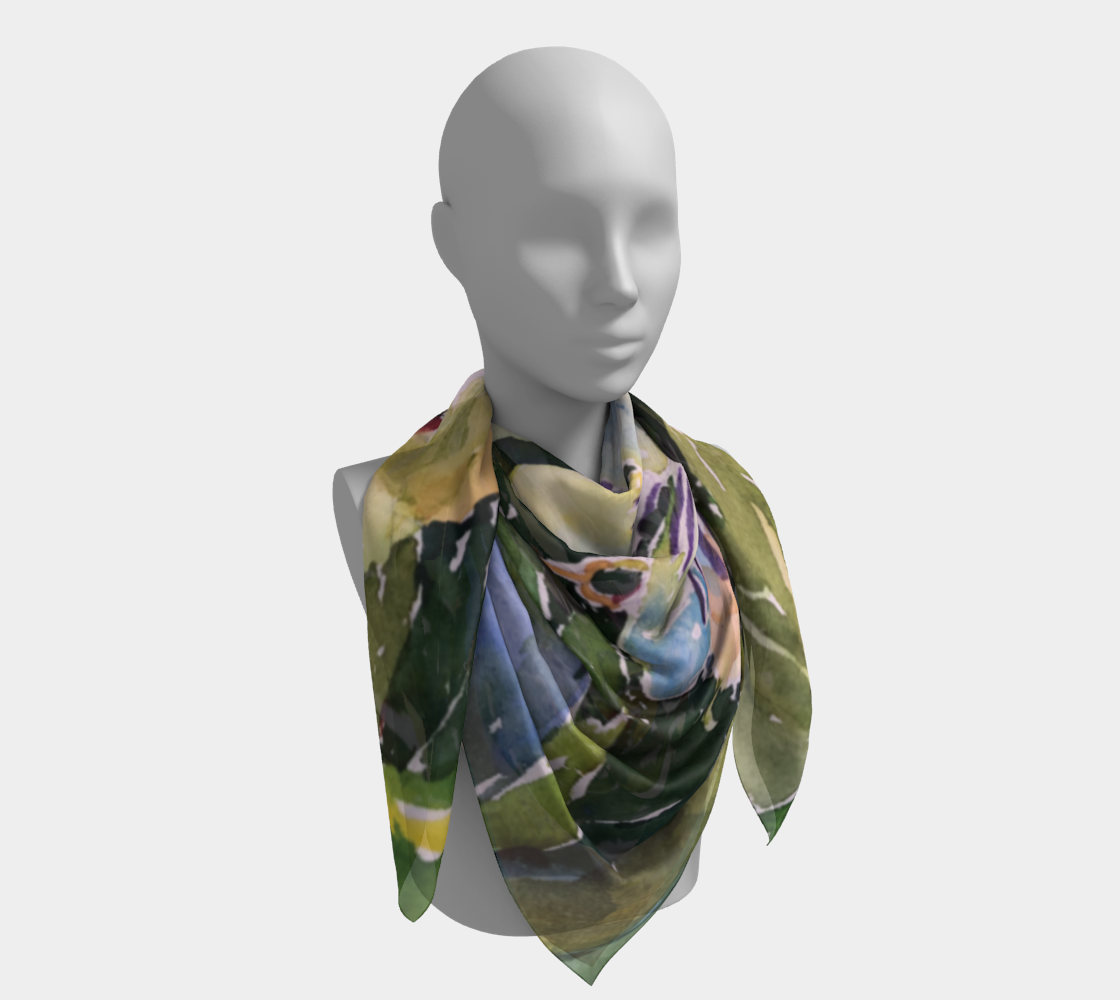 Passion Flower Square Scarf