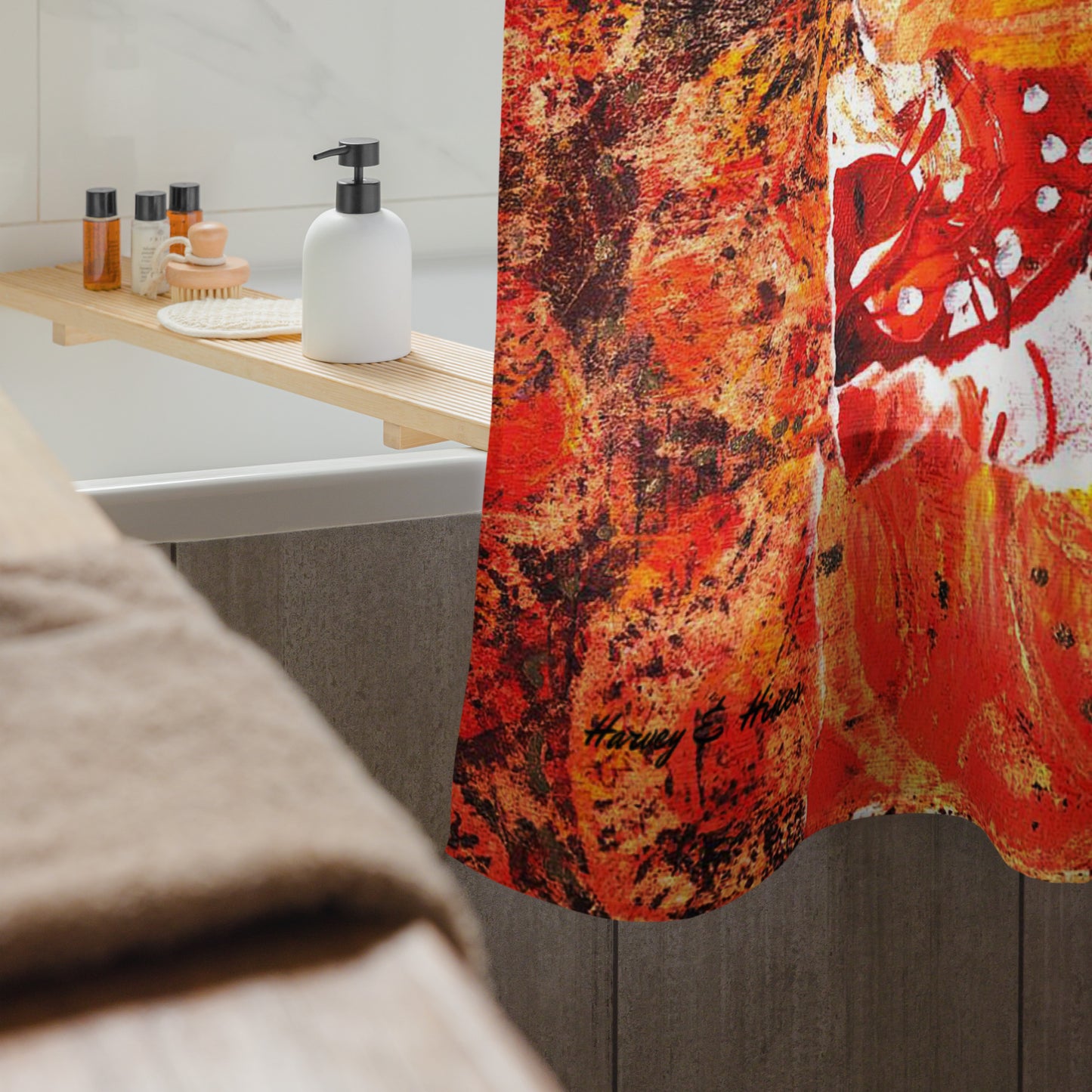 Love Orange 4 Shower Curtain