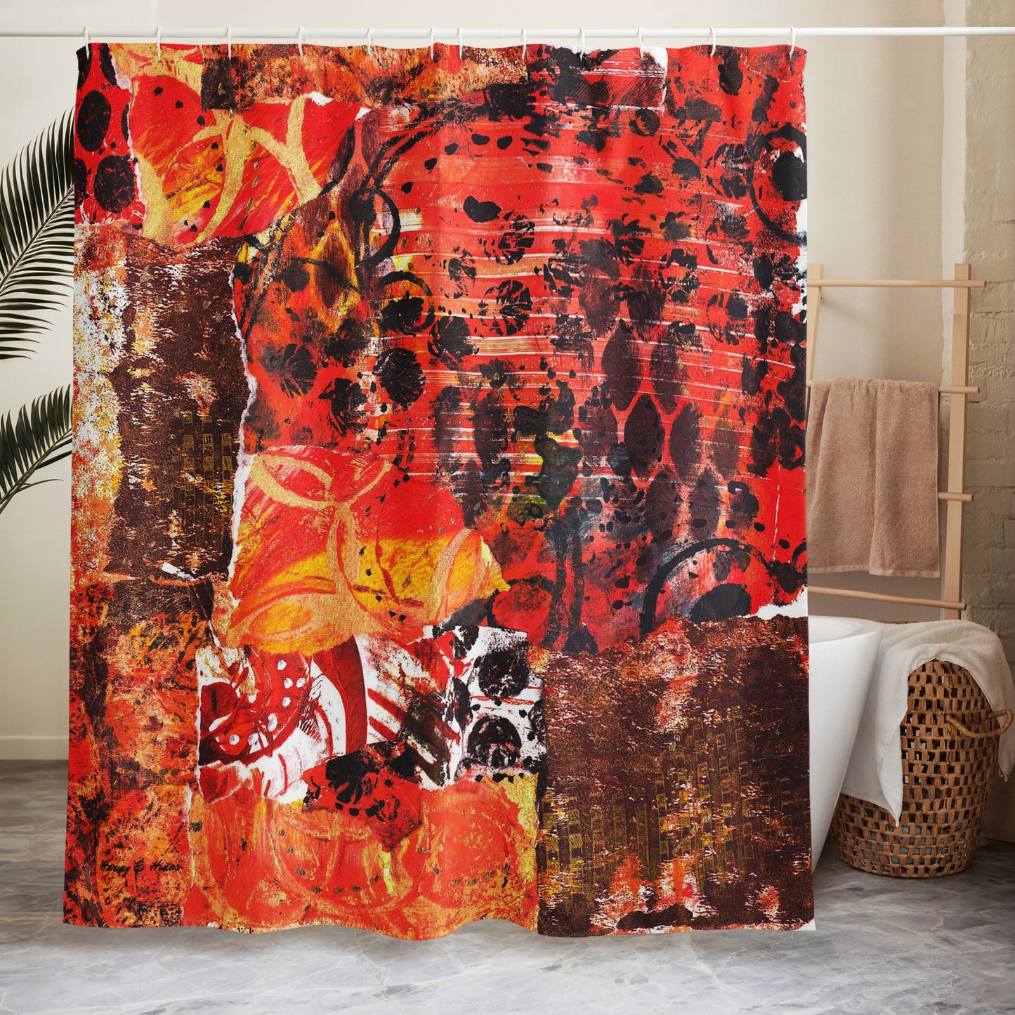 Love Orange 4 Shower Curtain
