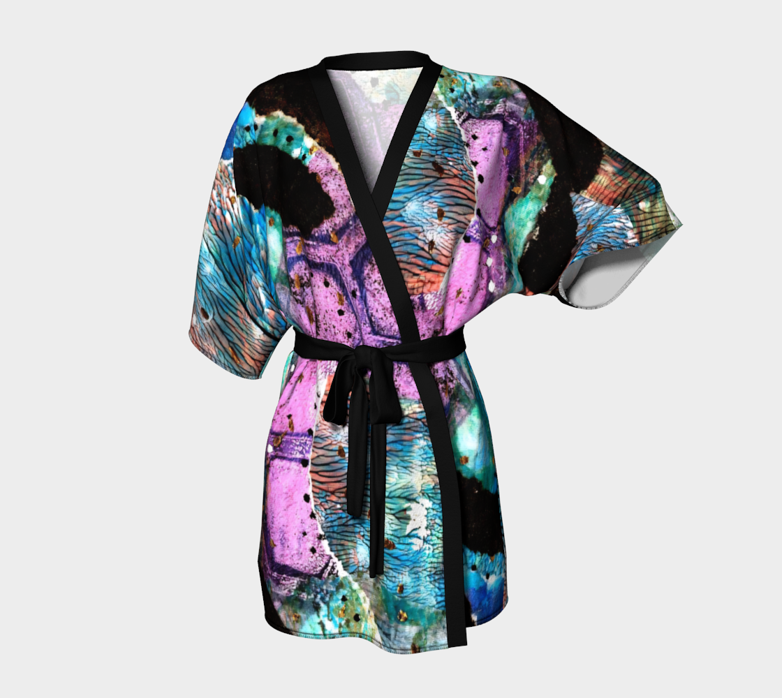 Neon Trouble Belted Kimono
