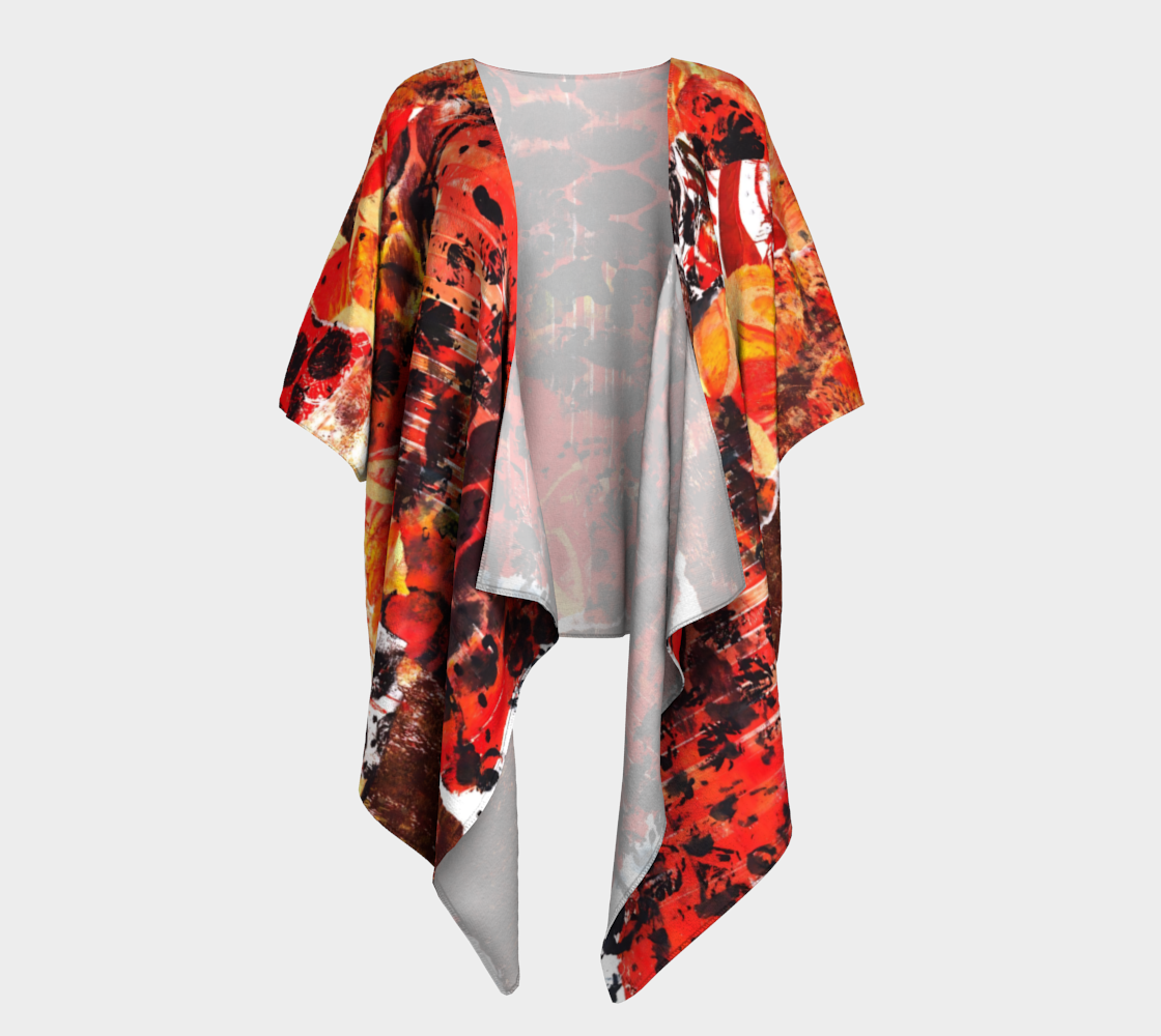 Love Orange 4 Draped Kimono