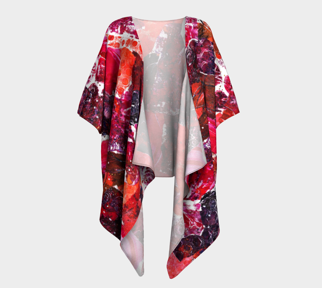Disco Flamingos 3 Draped Kimono