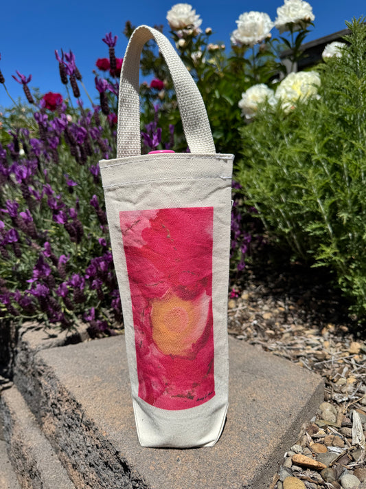 Pink Peony Wine Bag