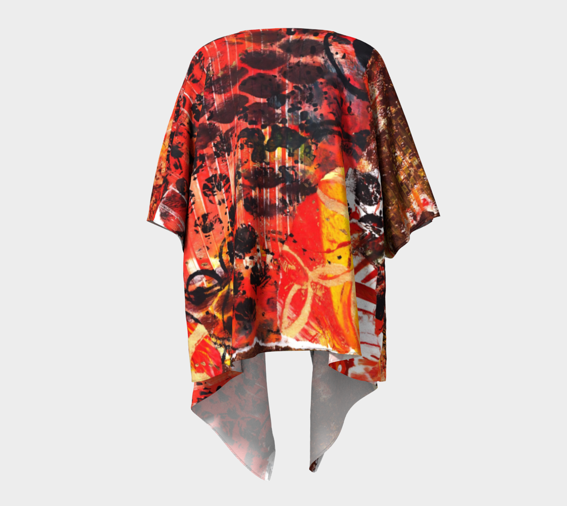 Love Orange 4 Draped Kimono