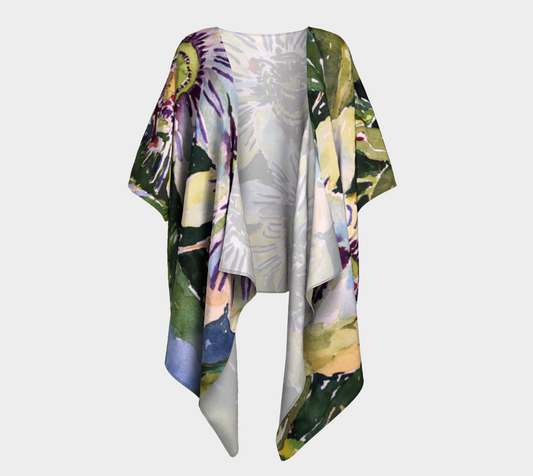 Passion Flower Draped Kimono