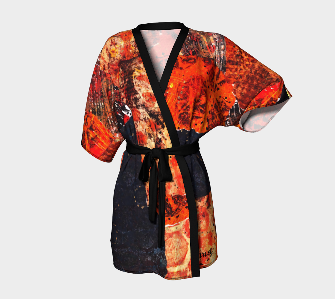 Love Orange 1 Belted Kimono
